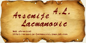 Arsenije Lacmanović vizit kartica